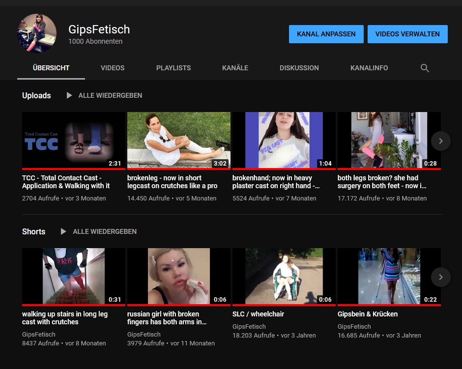 Gipsfetisch YouTube Channel