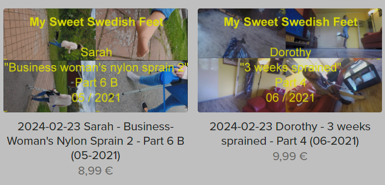 My Sweet Swedish Feet --- Last Update: 2024-02-23 - 2 new clips of Dorothy, Sarah