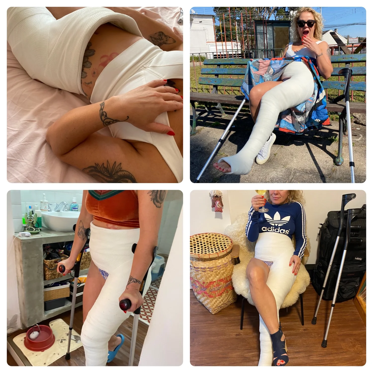 First time I have used a HIP SPICA CAST, it was perfect, white and very comfortable. And it accompanied me for two days in indoor and outdoor videos! A really cool original material from a girl in a cast!