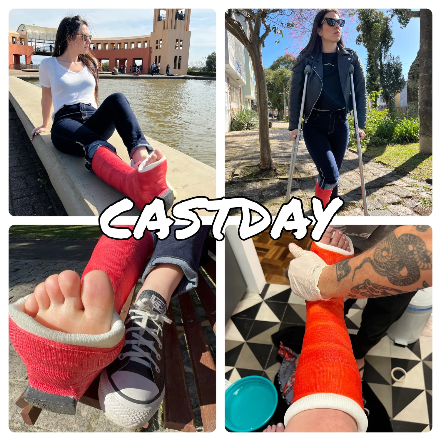 Kitty outdid herself once again and wore the most beautiful SLWC that Castday has ever produced. It was an intense and enjoyable 5 days. This was the longest time Kitty has ever worn a cast. Many close ups and photos and videos of her perfect feet.