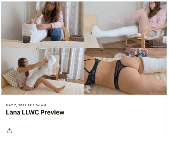 New Clips: #1 Lana plaster full leg cast LLWC