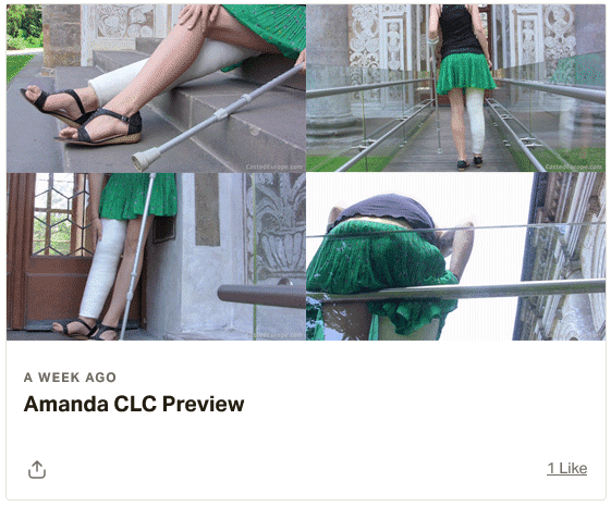 New Clips: #2 Amanda cylinder leg cast CLC