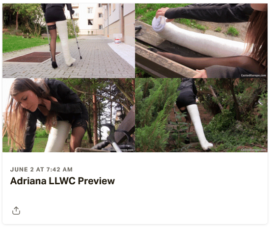 New Clips: #3 Adriana plaster full leg cast LLWC