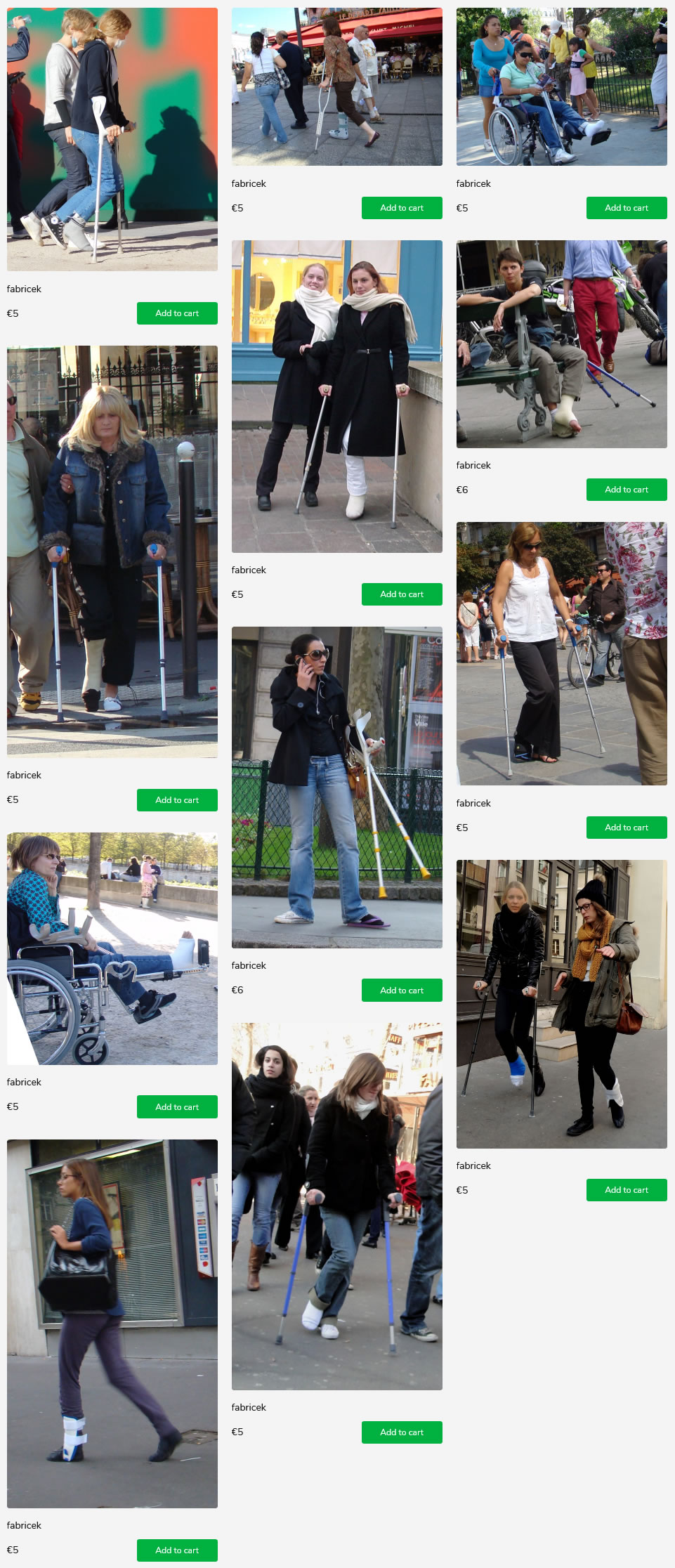 12 sets of javier's models & sightings of french women - wearing casts & braces