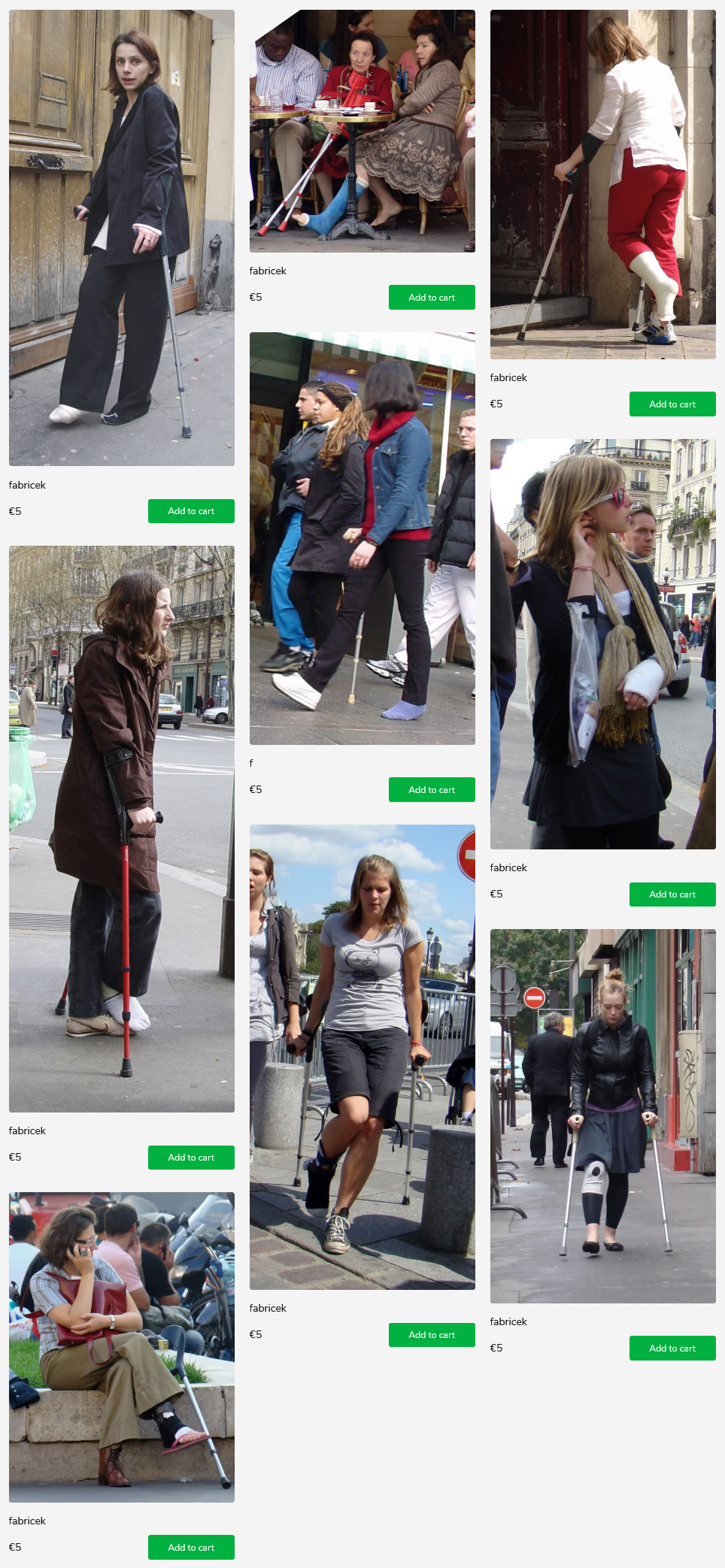 9 sets of french girls and women in casts and braces: SLC, SAFS, kneebrace, anklebrace