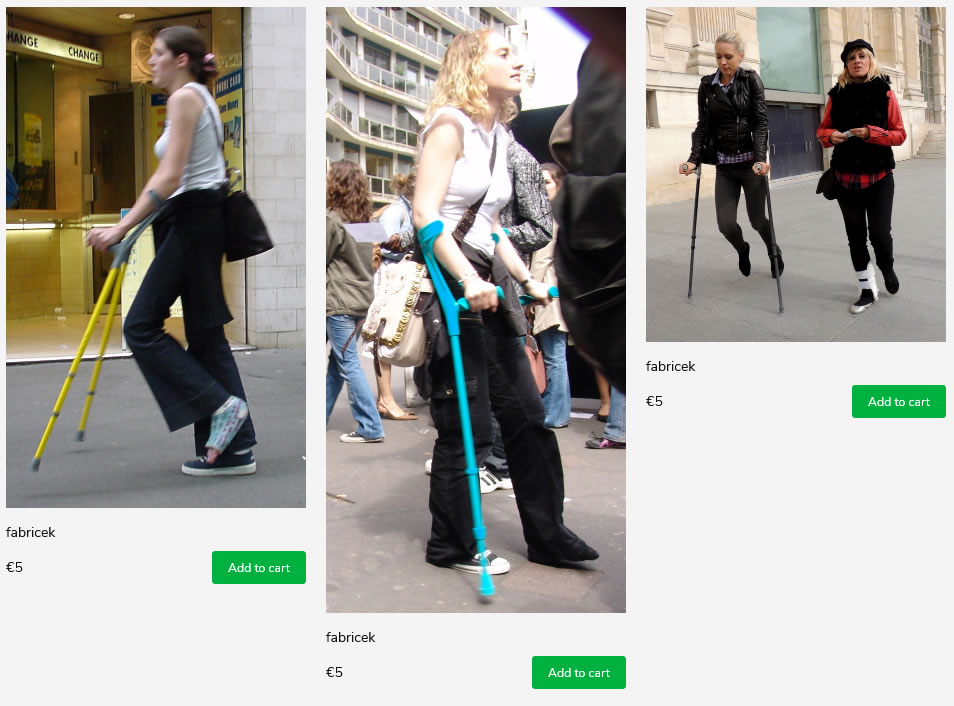 3 sets of women with casts and brace on crutches