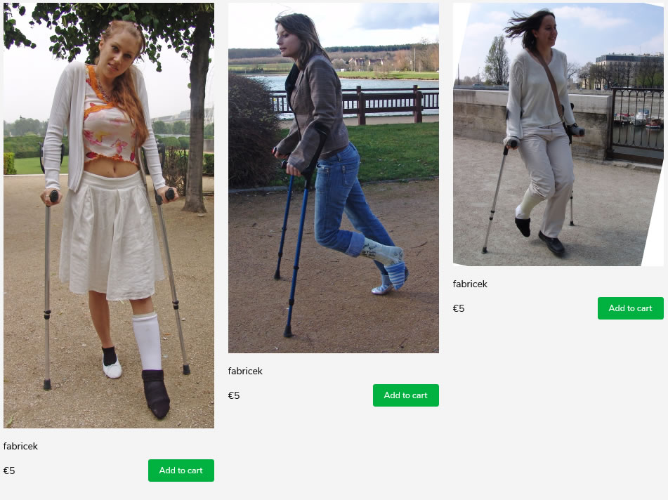 3 sets sightings & models with casted leg on crutches